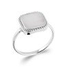 Bague Nacre Carré Perlée Argent Rhodié - Kara Bijoux
