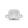 Bague Nacre Carré Perlée Argent Rhodié - Kara Bijoux