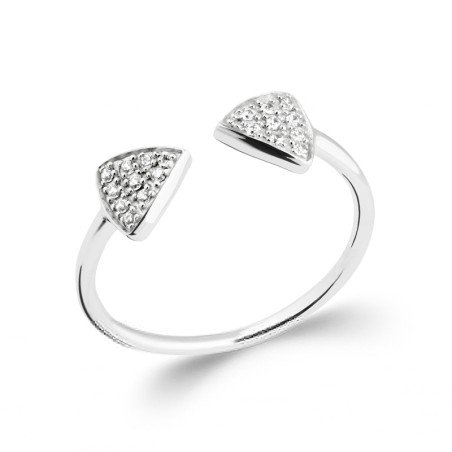 Bague Ouverte Argent Rhodié Pointes Scintillantes | Kara Bijoux