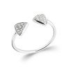 Bague Ouverte Argent Rhodié Pointes Scintillantes | Kara Bijoux