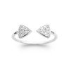 Bague Ouverte Argent Rhodié Pointes Scintillantes | Kara Bijoux