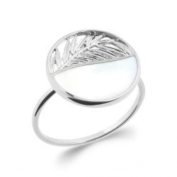 Bague Feuille Nacre Argent Rhodié 925 | Kara Bijoux