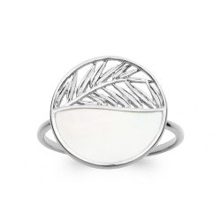 Bague Feuille Nacre Argent Rhodié 925 | Kara Bijoux