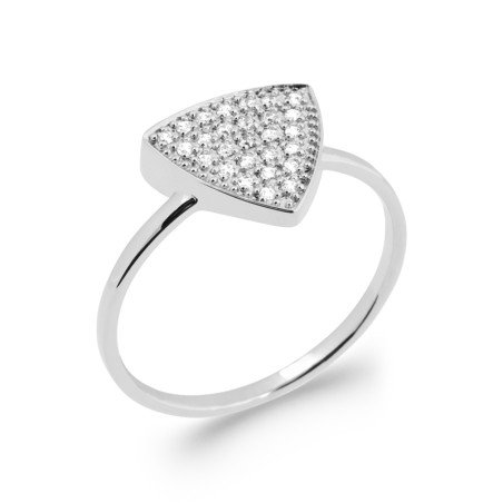 Bague Argent Rhodié Triangle Scintillant - Kara Bijoux