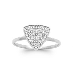 Bague Argent Rhodié Triangle Scintillant - Kara Bijoux