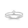 Bague Double Anneau Trèfle Zircons Argent Rhodié