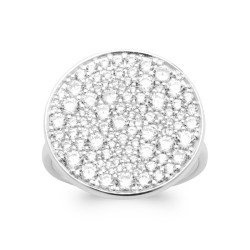 Bague Ovale Pavé Oxydes de Zirconium Argent Rhodié Kara Bijoux