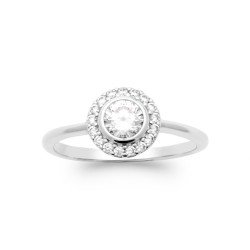 Bague Argent Rhodié Halo - Bijoux Scintillants Kara Bijoux