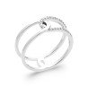 Bague Argent Rhodié Double Entrelacs Scintillants | Kara Bijoux