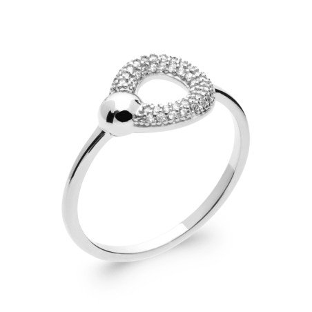 Bague Goutte Scintillante Argent Rhodié - Kara Bijoux