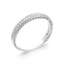 Bague Argent Rhodié Double Rang Scintillant - Kara Bijoux