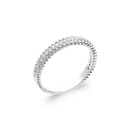 Bague Argent Rhodié Double Rang Scintillant - Kara Bijoux