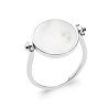 Bague Argent Rhodié Nacre Ronde | Bijoux Élégants
