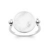 Bague Argent Rhodié Nacre Ronde | Bijoux Élégants