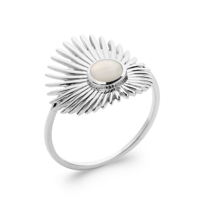 Bague Soleil Nacre Argent Rhodié - Kara Bijoux