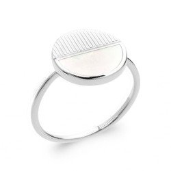Bague Cercle Nacre et Argent Rhodié - Kara Bijoux