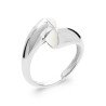 Bague Argent Rhodié et Nacre Épurée | Kara Bijoux