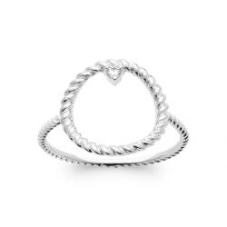 Bague Argent Rhodié Entrelacée Oxyde de Zirconium - Kara Bijoux