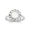 Bague Nacre Ovale & Argent Rhodié Tressé - Kara Bijoux