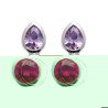 Puces d'Oreilles Goutte Violette en Argent Rhodié | Kara Bijoux
