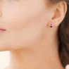 Puces d'Oreilles Goutte Violette en Argent Rhodié | Kara Bijoux