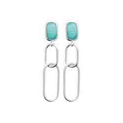 Boucles d'oreilles Amazonite et argent rhodié - Kara Bijoux