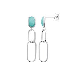 Boucles d'oreilles Amazonite et argent rhodié - Kara Bijoux