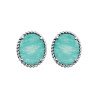Boucles d'oreilles Amazonite Ovale | Argent Rhodié | Kara Bijoux