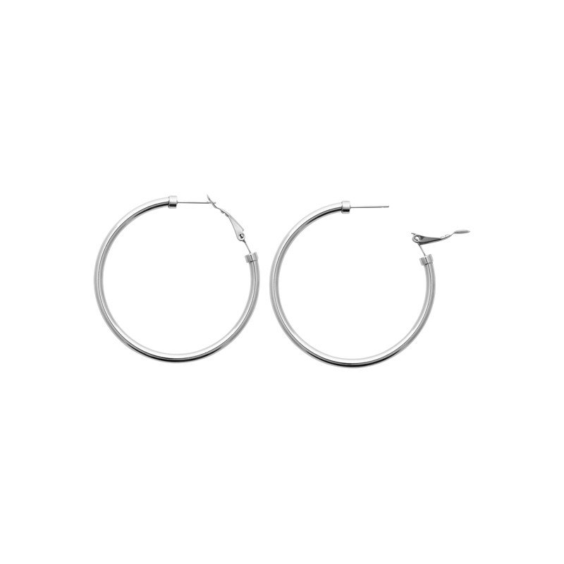 Créoles Simples en Acier | Bijoux Intemporels Kara Bijoux
