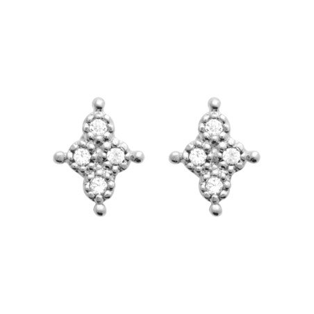 Puces d'Oreilles Étoile Scintillante Argent Rhodié | Kara Bijoux