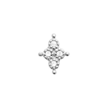 Boucle d'oreille Puce Étoile Scintillante Argent Rhodié