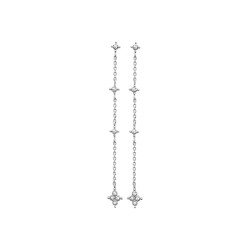 Boucles d'Oreilles Pendantes Éclat Floral Argent Rhodié | Kara Bijoux