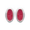 Boucles d'oreilles Ovale Rhodonite Argent Rhodié - Kara Bijoux