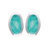 Boucles d'Oreilles Amazonite Ovale en Argent Rhodié