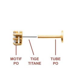 PIERCING PL-OR 750  TIGE TITANE 3MIC OZ