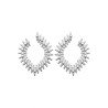 Boucles d'Oreilles Courbes Argent Rhodié Zirconium | Kara Bijoux