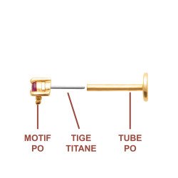 PIERCING PL-OR 750  TIGE TITANE 3MIC PS
