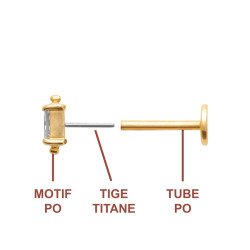 PIERCING PL-OR 750  TIGE TITANE 3MIC OZ