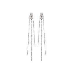 Boucles d'Oreilles Pendantes Argent Rhodié Zirconia Kara Bijoux