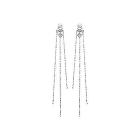Boucles d'Oreilles Pendantes Argent Rhodié Zirconia Kara Bijoux