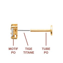 PIERCING PL-OR 750  TIGE TITANE 3MIC OZ