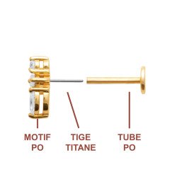 PIERCING PL-OR 750  TIGE TITANE 3MIC OZ