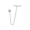 Boucle d'Oreille Manchette Chaîne Zirconium Argent Rhodié