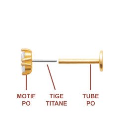 PIERCING PL-OR 750  TIGE TITANE 3MIC OZ