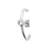 Mono Boucle d'Oreille Courbe Argent Rhodié | Kara Bijoux