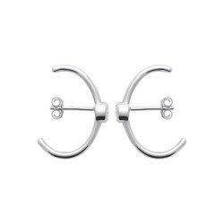 Mono Boucle d'Oreille Courbe Argent Rhodié | Kara Bijoux
