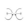 Mono Boucle d'Oreille Courbe Argent Rhodié | Kara Bijoux