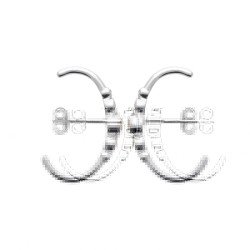 Puce d'oreille Argent Rhodié Zircons Scintillants | Kara Bijoux
