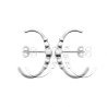 Puce d'oreille Argent Rhodié Zircons Scintillants | Kara Bijoux