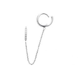 Boucle d'Oreille Chaîne & Manchette Argent Rhodié | Kara Bijoux